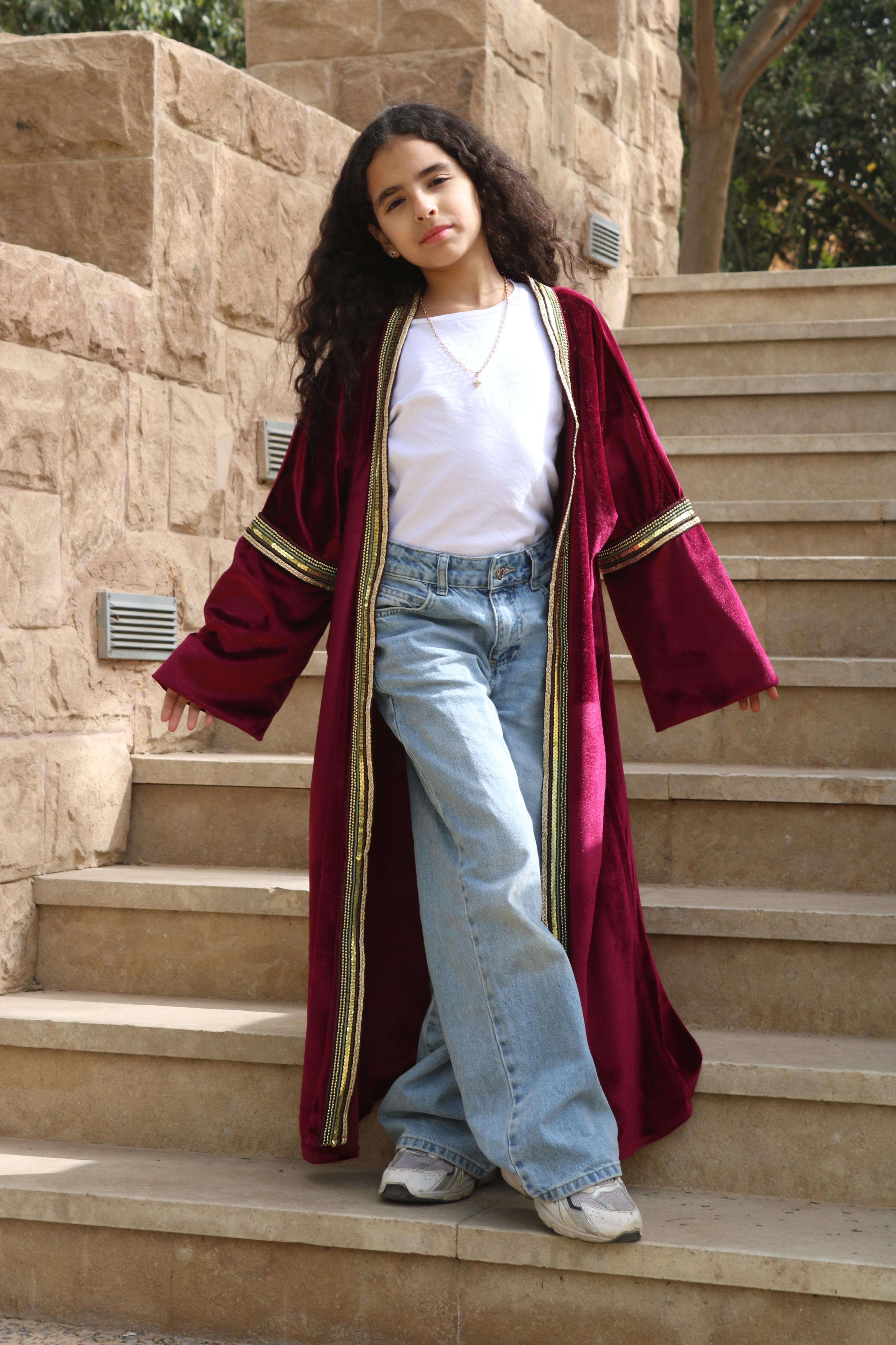 Kids Essential Maroon Kaftan