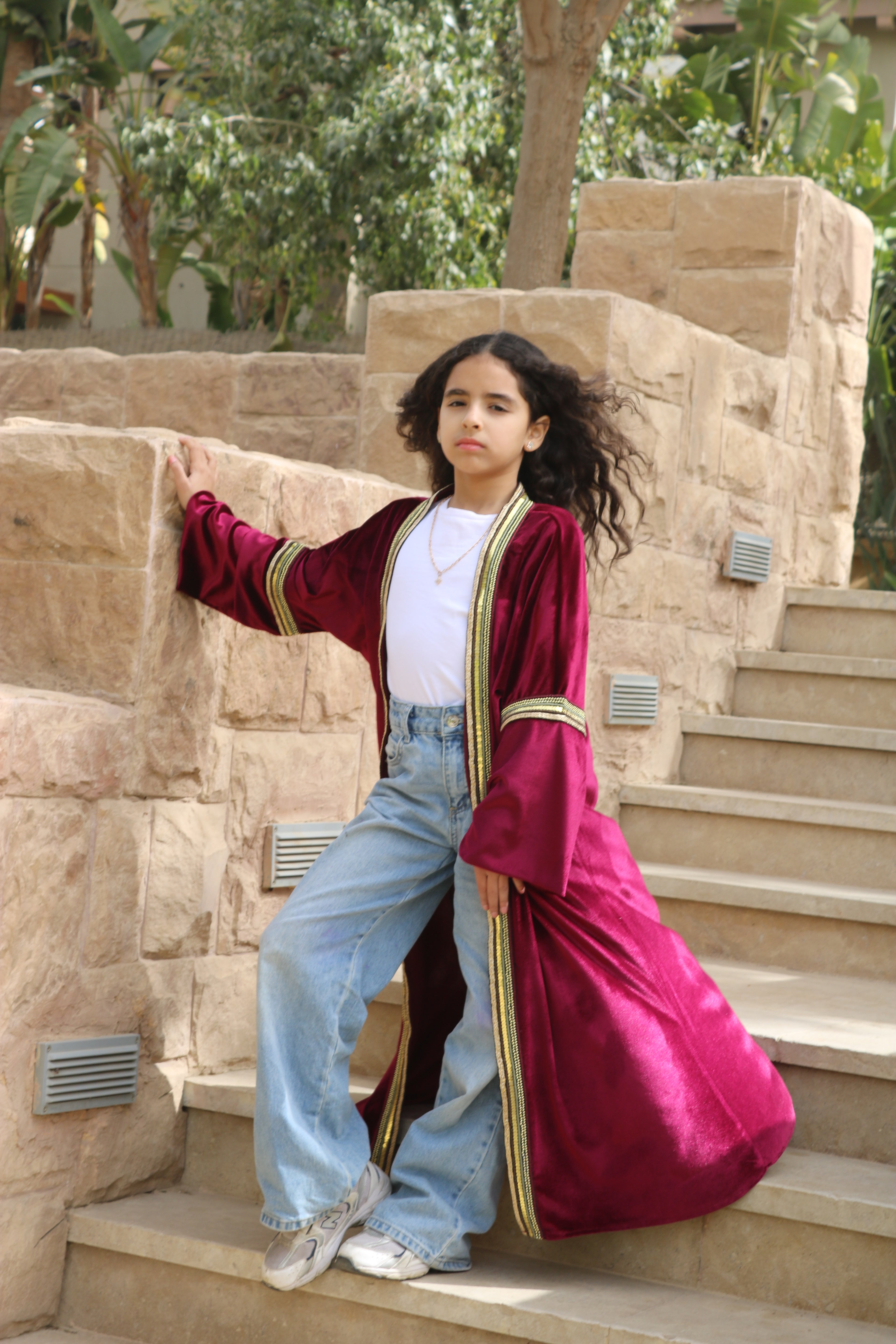 Kids Essential Maroon Kaftan