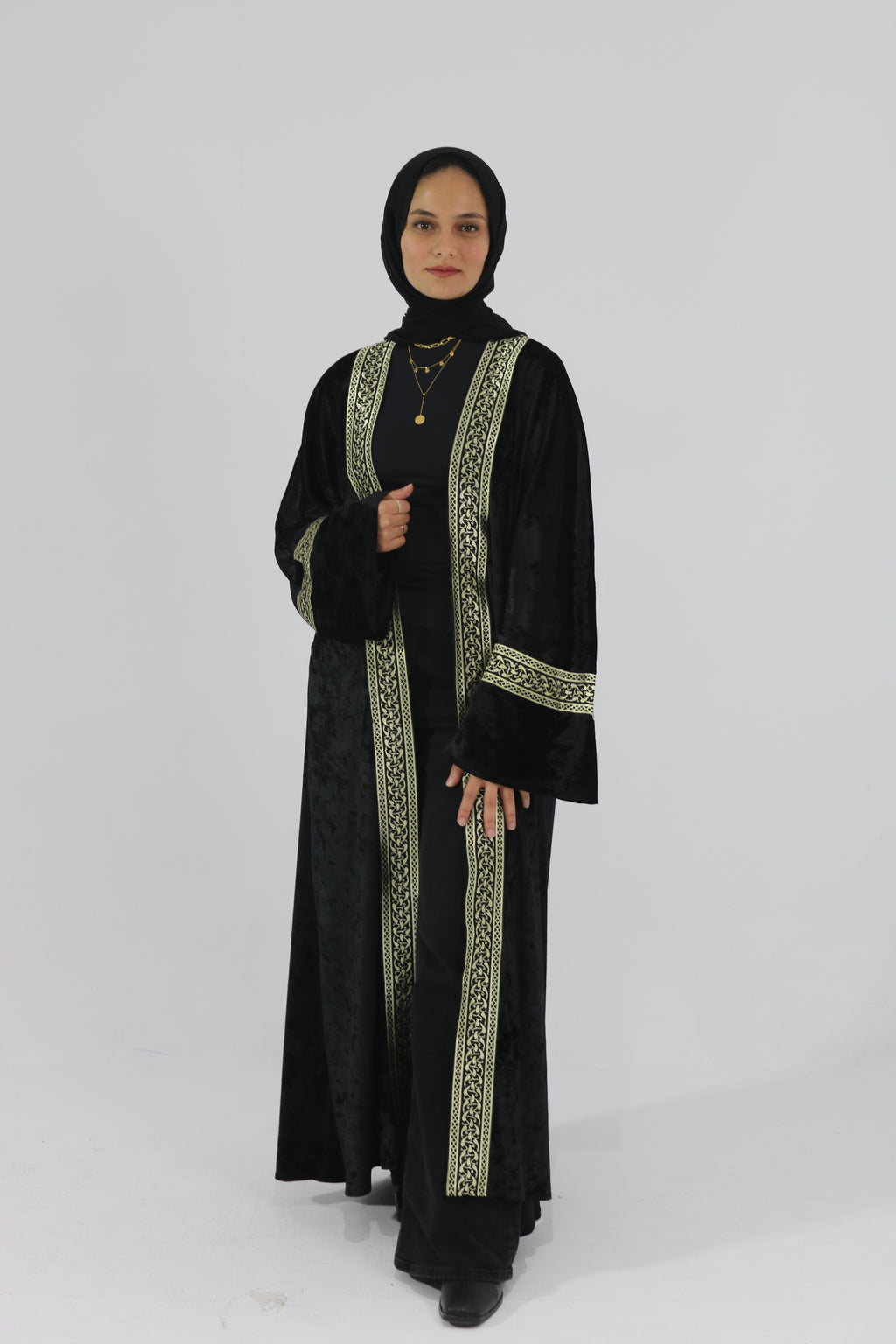 The Night Black Velvet Kaftan