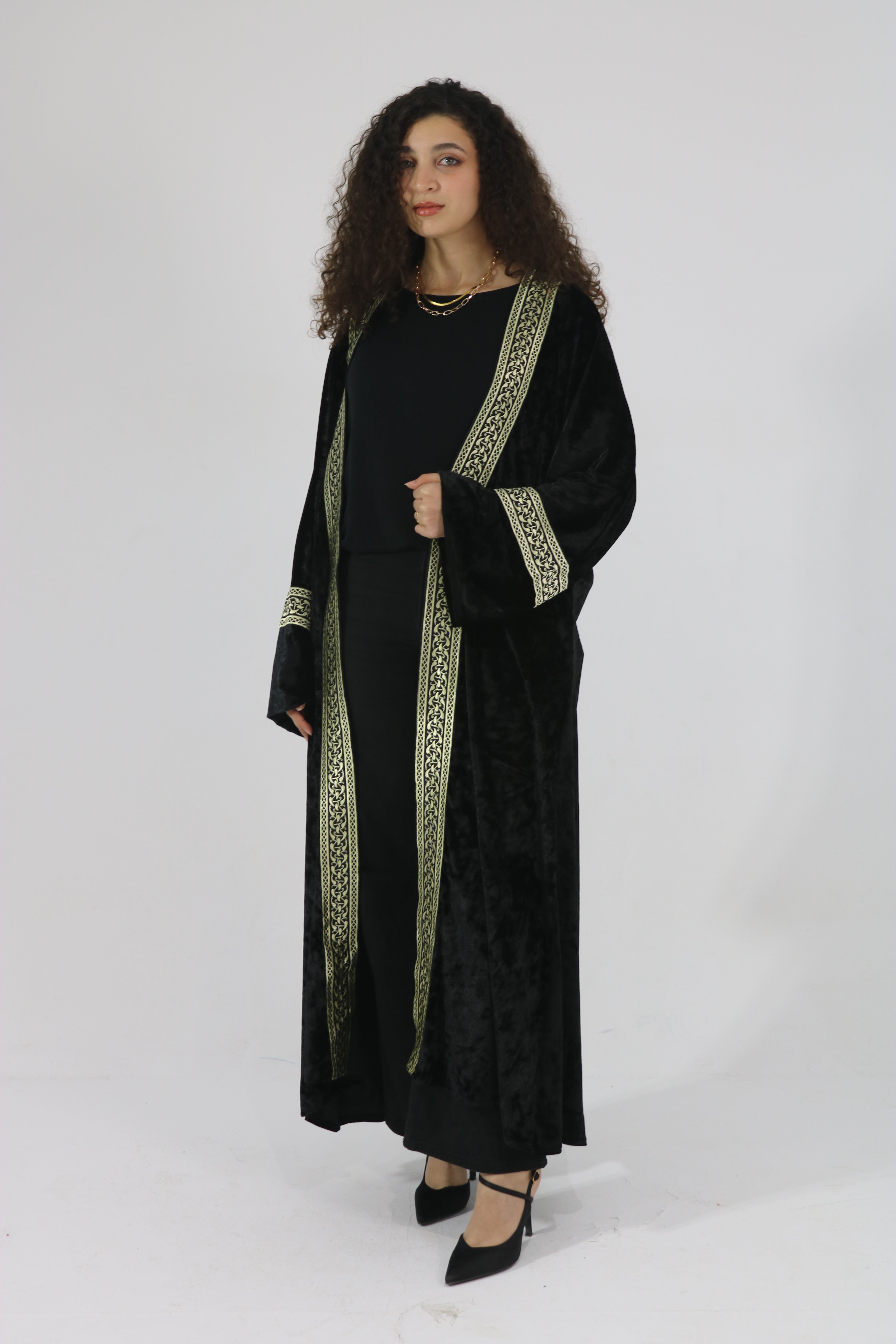 The Night Black Velvet Kaftan