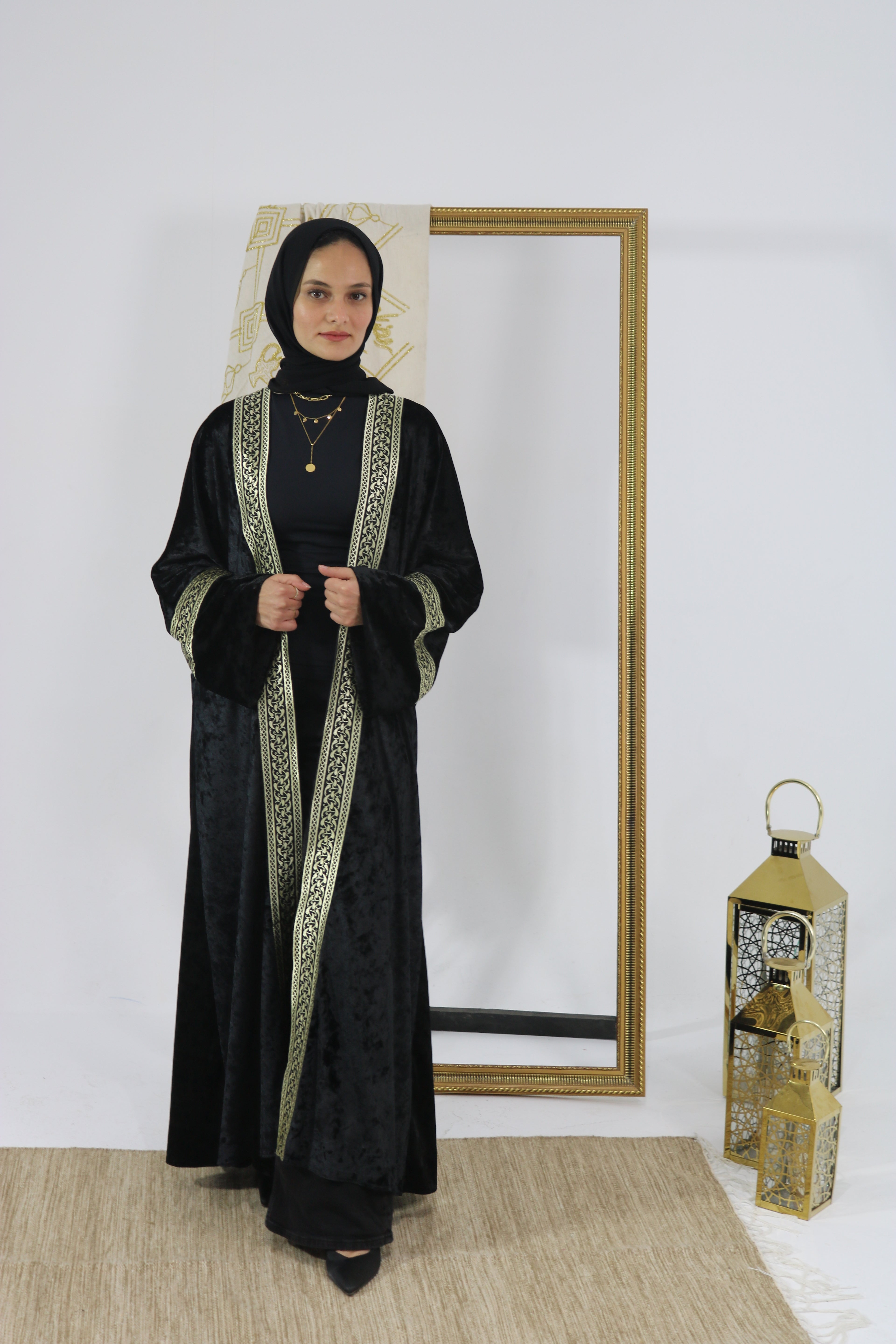 The Night Black Velvet Kaftan
