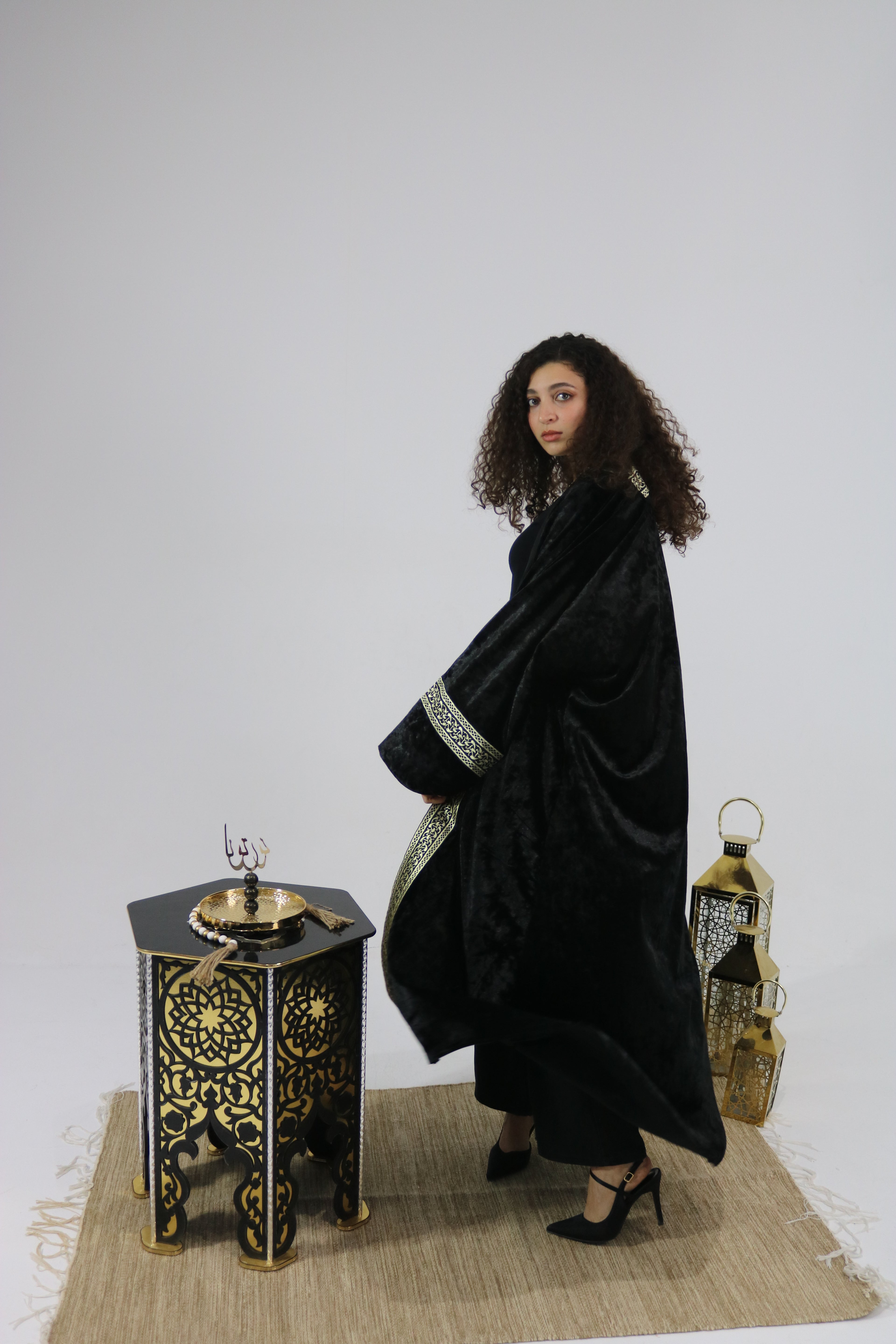 The Night Black Velvet Kaftan