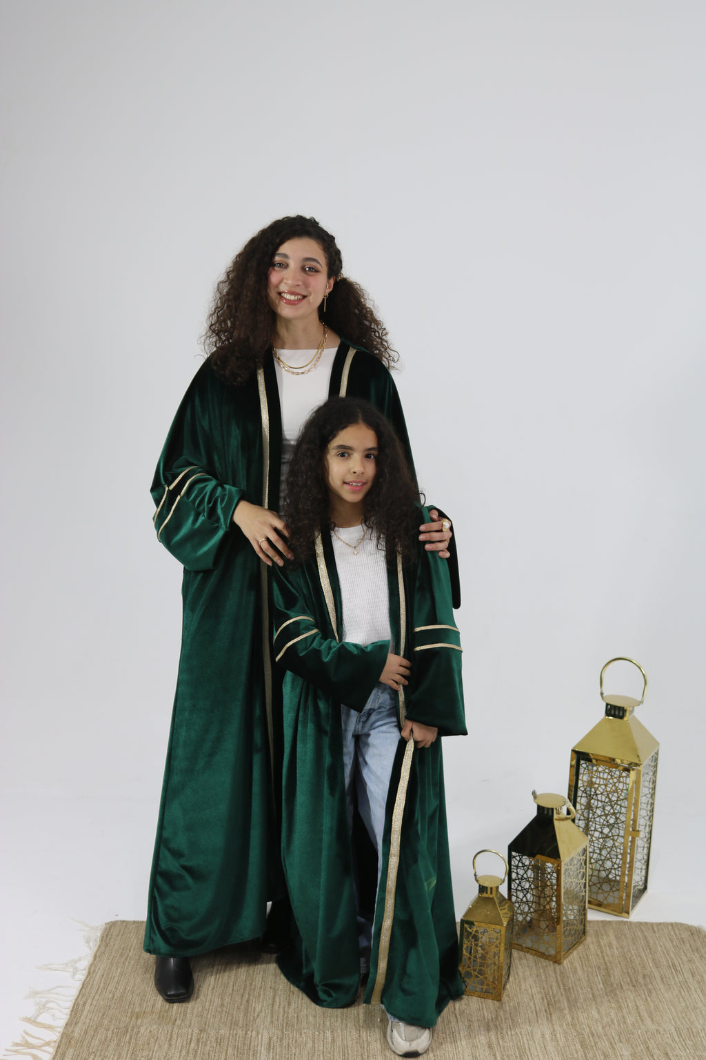 Kids Emerald Green Velvet Kaftan