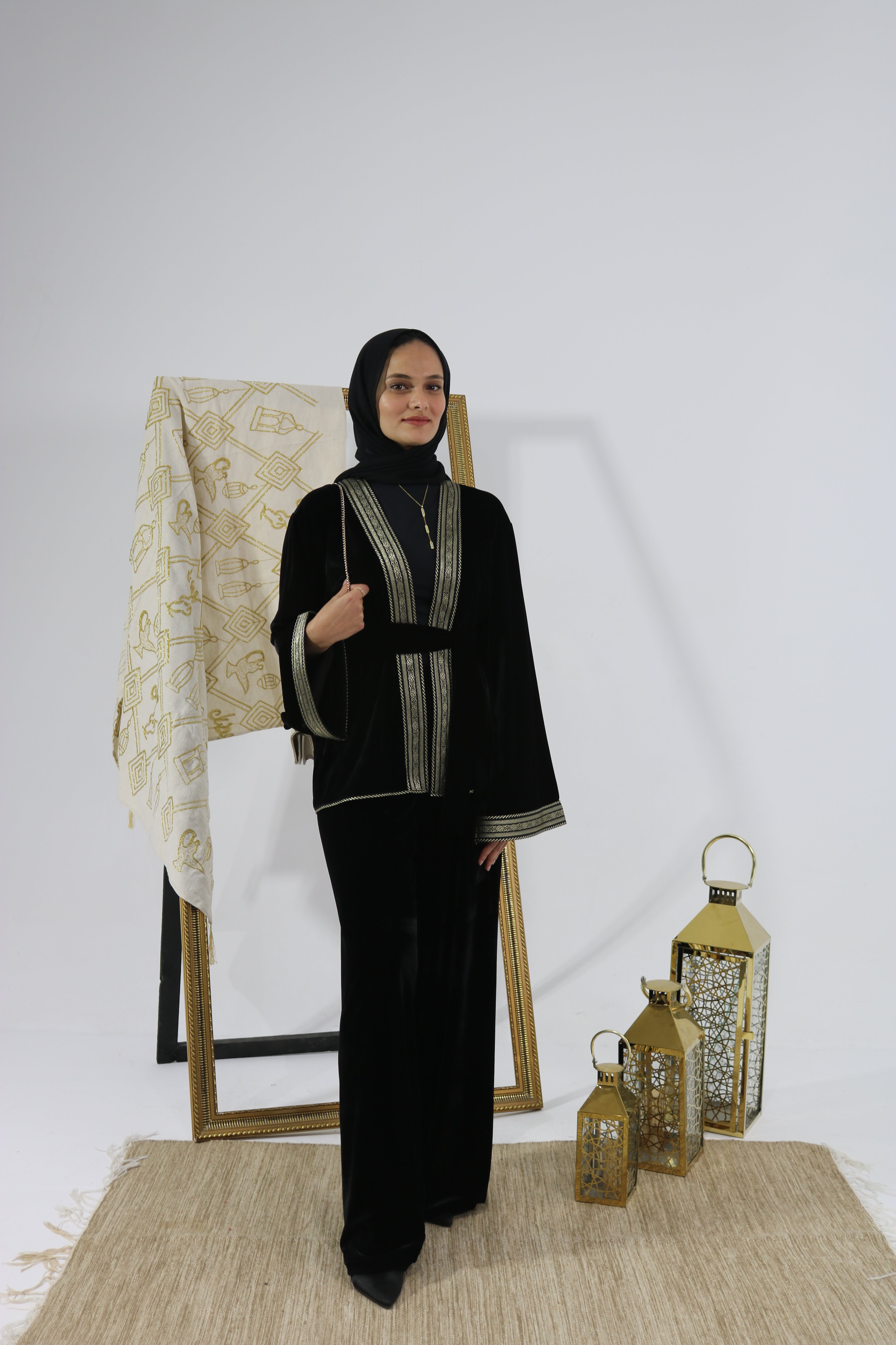 The Noir Velvet Kimono Set